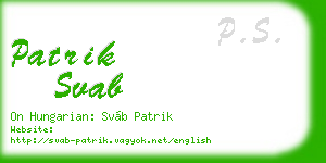 patrik svab business card